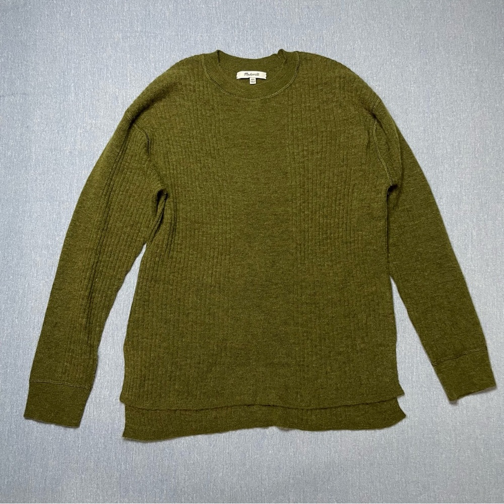 Madewell Ribbed Alpaca Blend Crewneck Sweater Size XXS in Kale